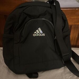 Adidas Black Mini Backpack with Holographic Logo